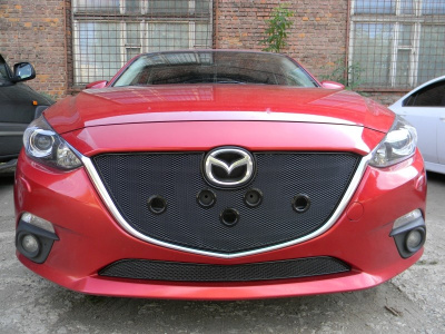 Mazda 3 (13–) Защита радиатора Premium, хром, верх